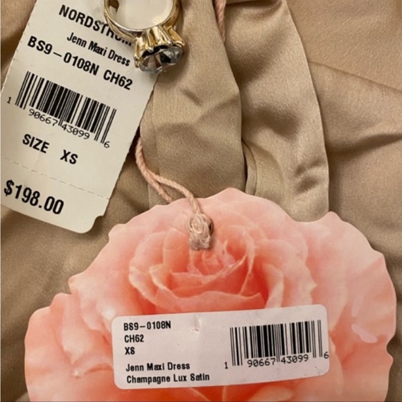 SHOW ME YOUR MUMU Jenn Champagne Satin Luxe Maxi XS NWT - Picture 2 of 3